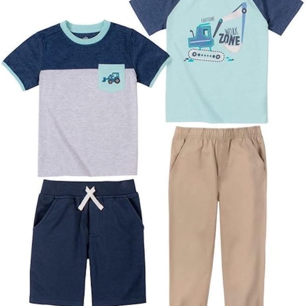 Kids Headquarters Construction Pajama Set - Navy, Light Blue, Beige NWT